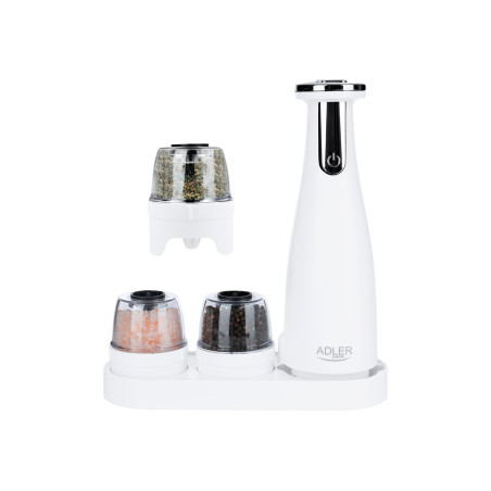 Adler | Electric Salt and pepper grinder | AD 4449w | Housing material ABS plastic | 7 W | Lithium | Matte White