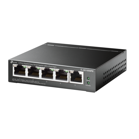TP-LINK | 5-Port Gigabit Easy Smart Switch with 4-Port PoE+ | TL-SG105MPE | Managed L2 | Desktop