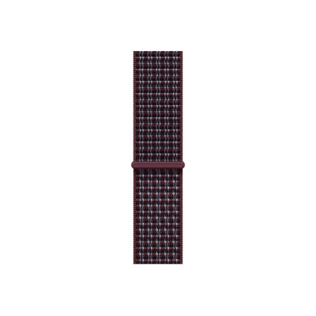Apple 46mm Sport Loop | 145-220 mm | 100% recycled spandex, 100% recycled polyester, 80% recycled nylon | Burgundy plaid