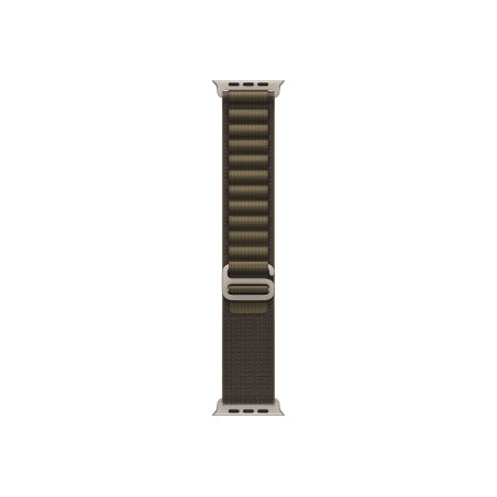 APPLE 49mm Dark Olive Alpine Loop - Medium - Natural Titanium Finish | Apple