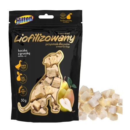 HILTON Freeze-dried treats with duck and pear - dog treat - 50g