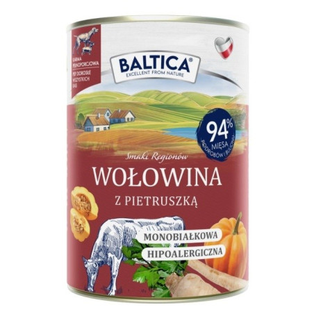BALTICA Smaki regionów Beef with parsley - wet dog food - 400g