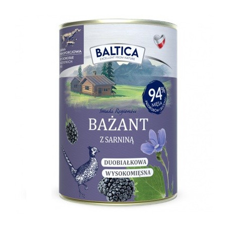 BALTICA Smaki regionów Pheasant with venison - wet dog food - 400g