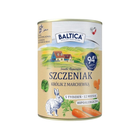 BALTICA Smaki regionów Puppy Rabbit with carrot - wet dog food - 400g
