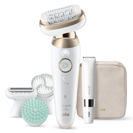 Braun Epilator | Silk-épil 9 Flex SkinSpa SES9-481 3D | Operating time (max) 50 min | Number of power levels 2 | Wet & Dry | White/Gold
