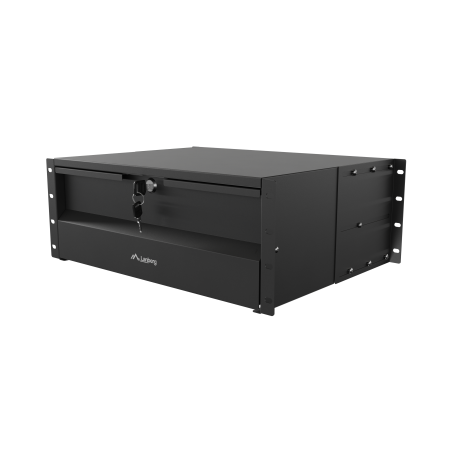 Lanberg 19" Drawer 4U, max load capacity up to 90 kg 4 point assembly | AK-2004-B | 48.26 x 36 x 17.6 cm | Black