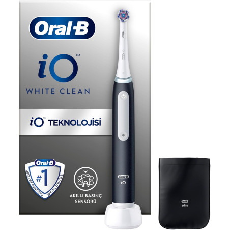 Oral-B Electric Toothbrush | iO White Clean | Rechargeable | For adults | Number of brush heads included 1 | Number of teeth brushing modes 2 | Black/White