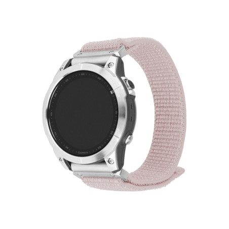 Fixed | Sporty Strap for Garmin QuickFit 22mm | 160-210 mm | Nylon | Rose gold