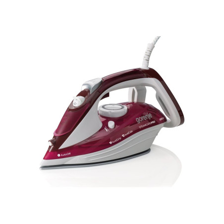 Gorenje | Steam Iron | SIH3000RBC | Steam Iron | 3000 W | Water tank capacity 350 ml | Continuous steam 40 g/min | Steam boost performance 105 g/min | Red/White