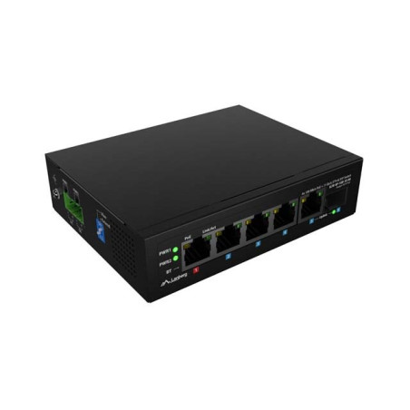 SWITCH LANBERG ILFE-4P-1GE-1S-90 LIGHT INDUSTRIAL POE 1XBT 3XAT SFP+ETH DIN FAST ETHERNET