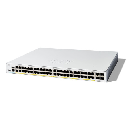 Cisco Catalyst 1200-48P-4X Smart Switch, 48 Port GE, PoE, 4x10GE SFP+, Limited Lifetime Protection (C1200-48P-4X)
