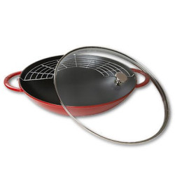 Staub cast iron wok with...