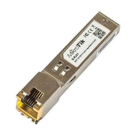 MikroTik | S-RJ01 | SFP | Copper | RJ-45 | 10/100/1000 Mbit/s | Maximum transfer distance 100 m | 0 to +85C