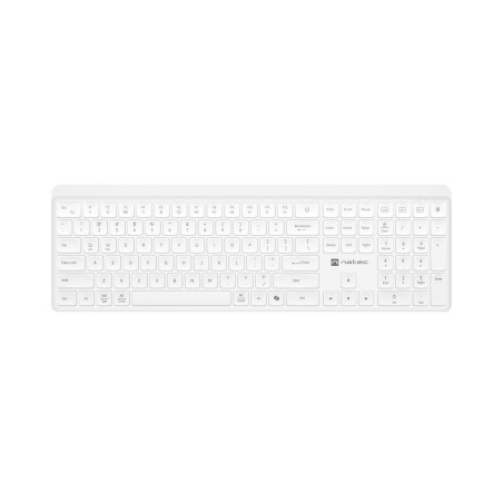 Natec Tang US wireless keyboard BT + 2.4 GHz quiet Slim white