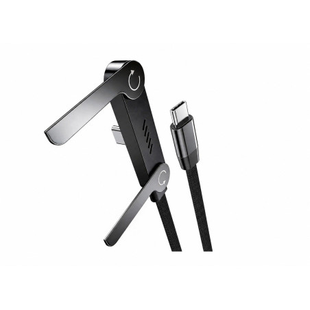 Vakoss TC-U570 USB-C to USB-C Cable with Stand Function, 100W, 1m, Black