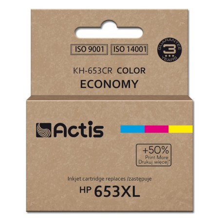 Actis KH-653CR Ink (replaces HP 653XL 3YM74AE; Premium; 18ml; 300 pages; color)