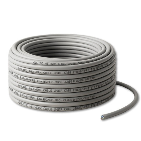 Qoltec Kabel Patchcord sieciowy skrętka UTP| Miedziany Cu |CAT6 | High speed 1Gb/s | LAN | 100m | szary