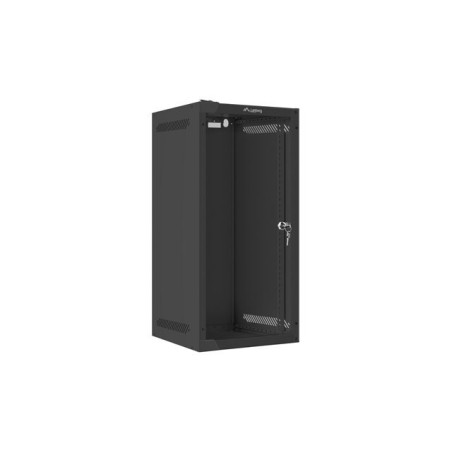 WALL-HUNG RACK CABINET 10" 12U 280X310 BLACK GLASS DOOR LANBERG (FLAT PACK)