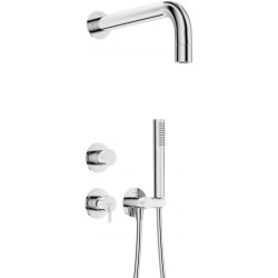 Concealed shower set with...