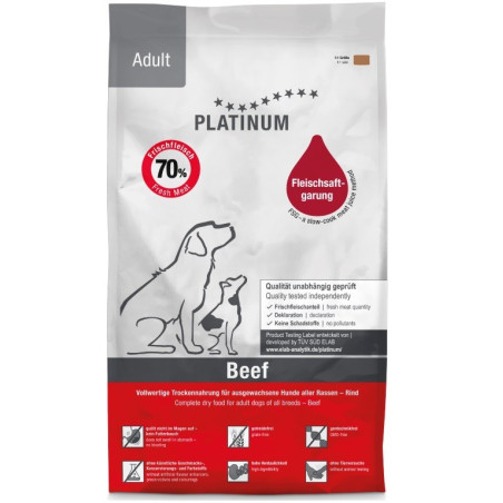 PLATINUM Adult Beef - semi-moist dog food - 15kg