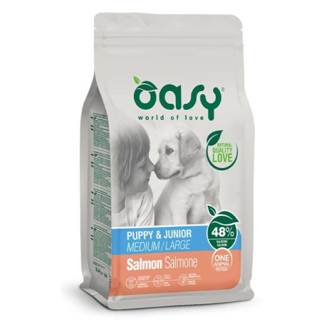 OASY One Animal Protein Puppy & Junior Medium/Large Salmon - dry dog food - 12kg