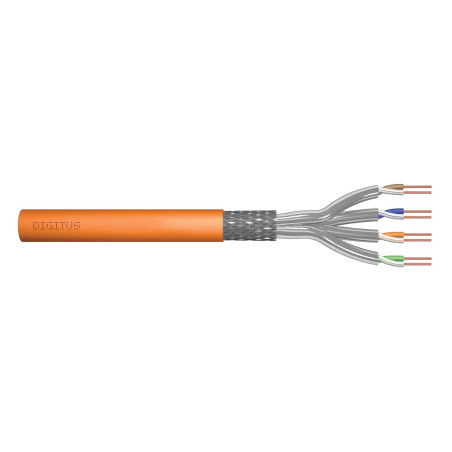 DIGITUS Cat.7 Installation Cable, S/FTP, Dca, AWG 23/1, LSOH, 50m, orange