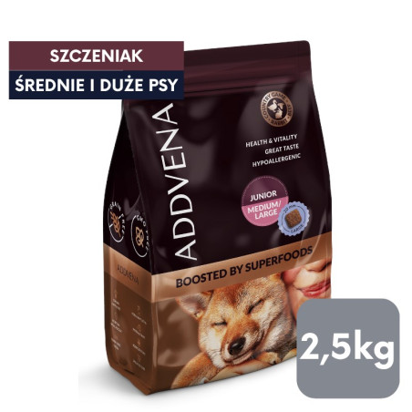 ADDVENA Boosted by superfoods Junior Medium/Large Beef - dry dog food - 2,5kg