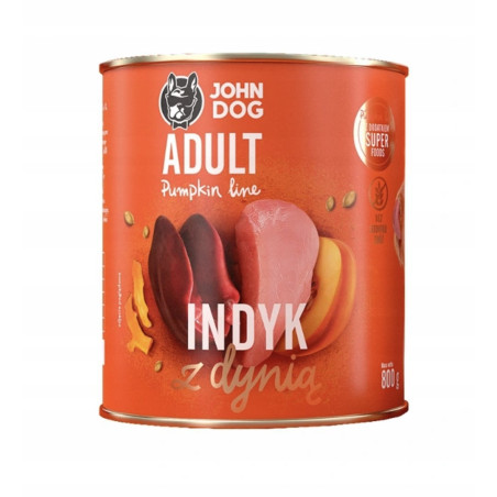 JOHN DOG Pumpkin Turkey with pumpkin - wet dog food - 800g