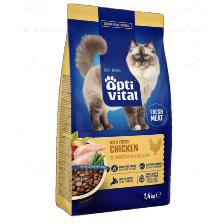 OPTIVITAL With fresh chicken - dry cat food - 1,4kg