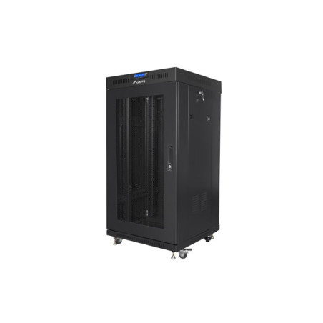 FLOOR-STANDING RACK CABINET 19" 22U 600X600 BLACK PERFORATED LCD DOOR LANBERG (FLAT PACK) V2