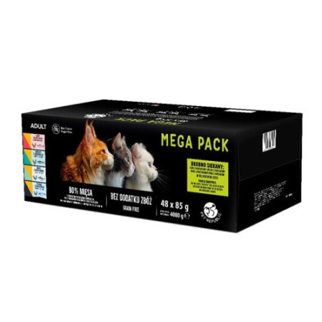 PETREPUBLIC Mega Pack Chicken, Turkey, Lamb, Salmon, Tuna - wet cat food - 48x85g