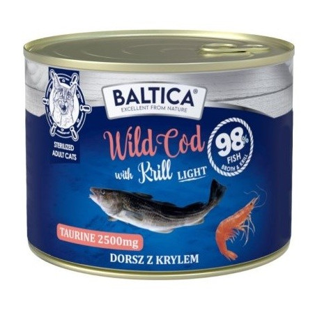 BALTICA Excellent Wild cod with krill Light - wet cat food - 185g