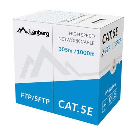 Lanberg LCS5-11CU-0305-S networking cable Grey 305 m Cat5e S/FTP (S-STP)