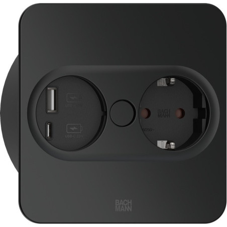 Bachmann 946.105 socket-outlet Type F + USB A + USB C Stainless steel