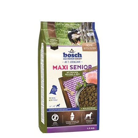 Bosch Hundefutter Maxi Senior Geflügel, 1er Pack (1 x 12.5 kg) Poultry, Rice