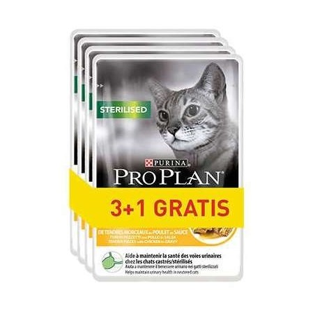 PURINA Pro Plan Sterilised Chicken - wet cat food - 85g 3+1