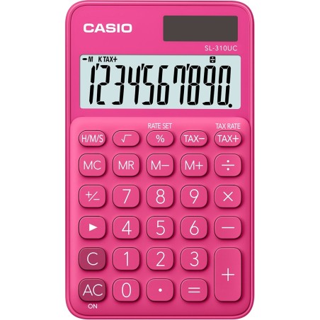 CASIO CALCULATOR POCKET SL-310UC-RD RED, 10 DIGIT DISPLAY