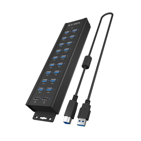 ICY BOX IB-HUB1720-U3 USB 3.2 Gen 1 (3.1 Gen 1) Type-B Black