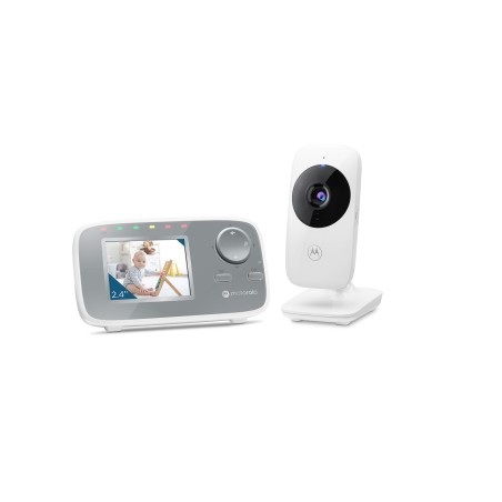 Motorola | Video Baby Monitor | VM482 2.4" | 2.4" LCD color display with 480 x 272px resolution; Room temperature monitoring; Infrared night vision; Infrared night vision; 2.4GHz FHSS wireless technology for in-home viewing; Digital zoom 2x; High sensitivity microphone; Rechargeable parent unit; Secure and private connection | White/Grey