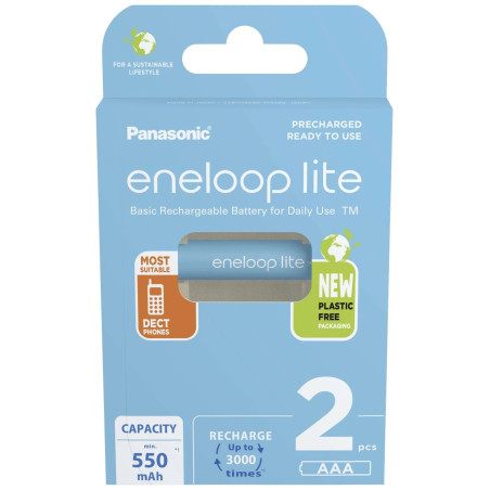 Panasonic | Rechargeable Batteries | ENELOOP Lite BK-4LCCE/2BE | AAA | 550 mAh | 2 pc(s)