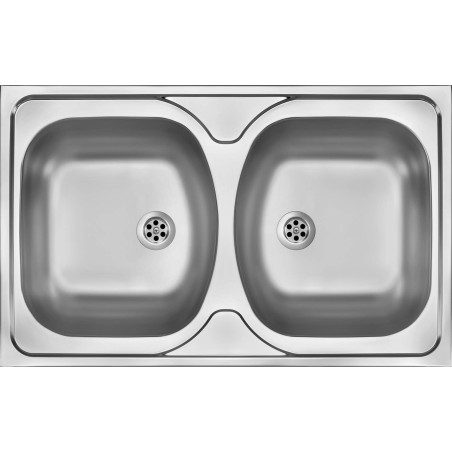2-bowl steel sink - overlay