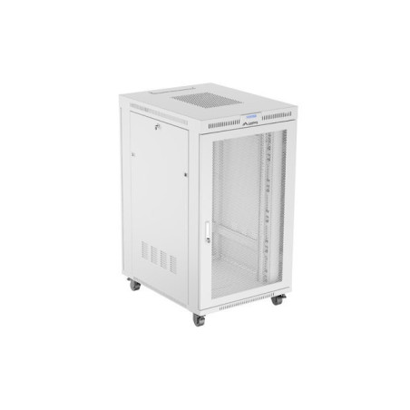 FLOOR-STANDING RACK CABINET 19" 27U 800X1000 GREY PERFORATED LCD DOOR LANBERG (FLAT PACK)