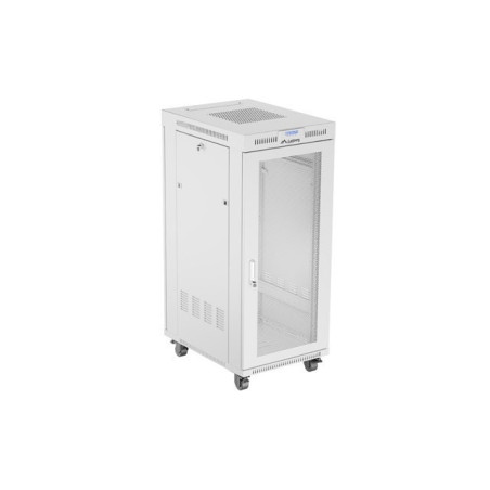FLOOR-STANDING RACK CABINET 19" 27U 600X800 GREY PERFORATED LCD DOOR LANBERG (FLAT PACK)
