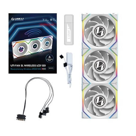 Lian Li UNI FAN SL Wireless LCD 120 Reverse Blade Computer case 12 cm White 3 pc(s)