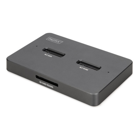 Digitus M.2 NVMe + M.2 SATA SSD docking station with SD Express card reader, USB-CTM