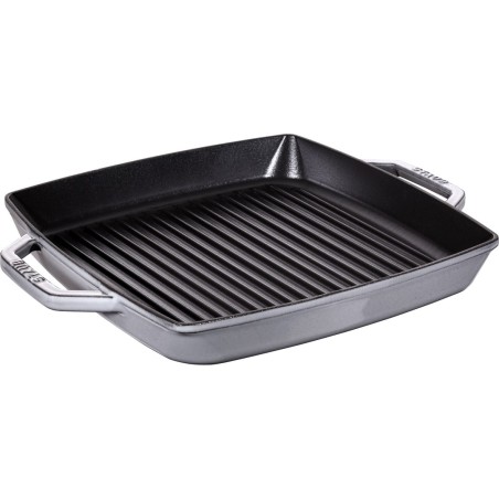 STAUB Square cast iron grill pan with two handles 33 cm, graphite