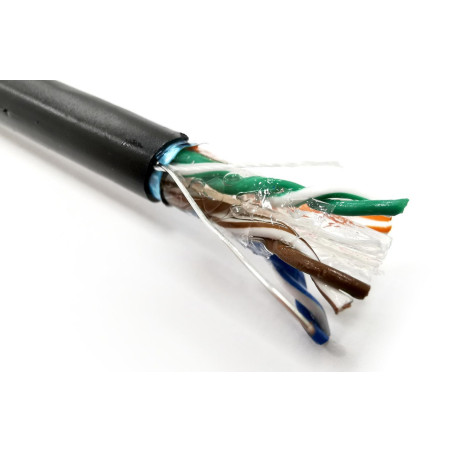 Gel-filled Outdoor Installation Cable DIGITUS cat.6, F/UTP, AWG 23/1, PE, 305m, black, reel