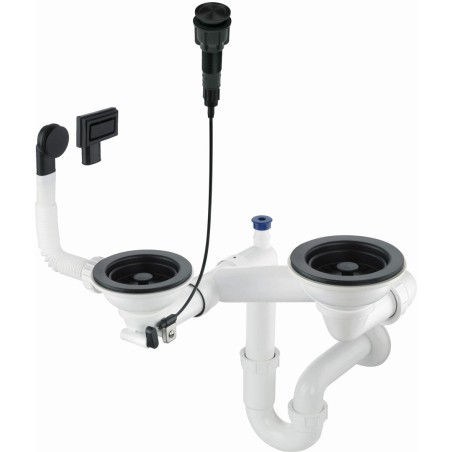 Siphon for 1.5- and 2-bowl granite sink - Space-Saver