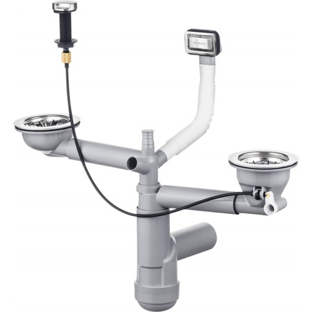 Siphon for 1.5- and 2-bowl granite sink - Space-Saver