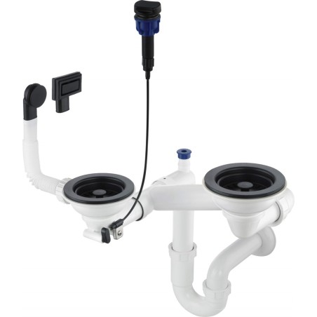 Siphon for 1.5- and 2-bowl granite sink - Space-Saver